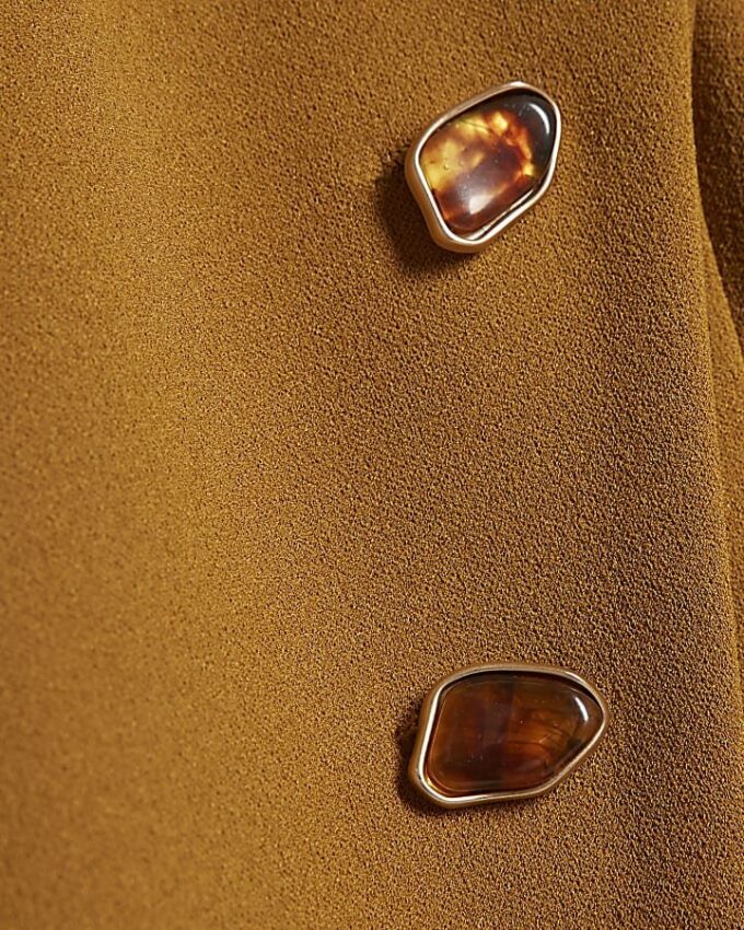 Yellow Collarless Asymmetric Waistcoat
