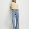 Yellow Knitted Short Puff Sleeve Cardigan