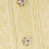Yellow Knitted Short Puff Sleeve Cardigan
