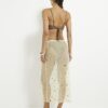 Yellow Mesh Embellished Midi Beach Skirt